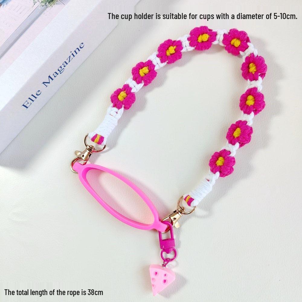 Woven Flower Strap for Water Bottles and Thermos Cups