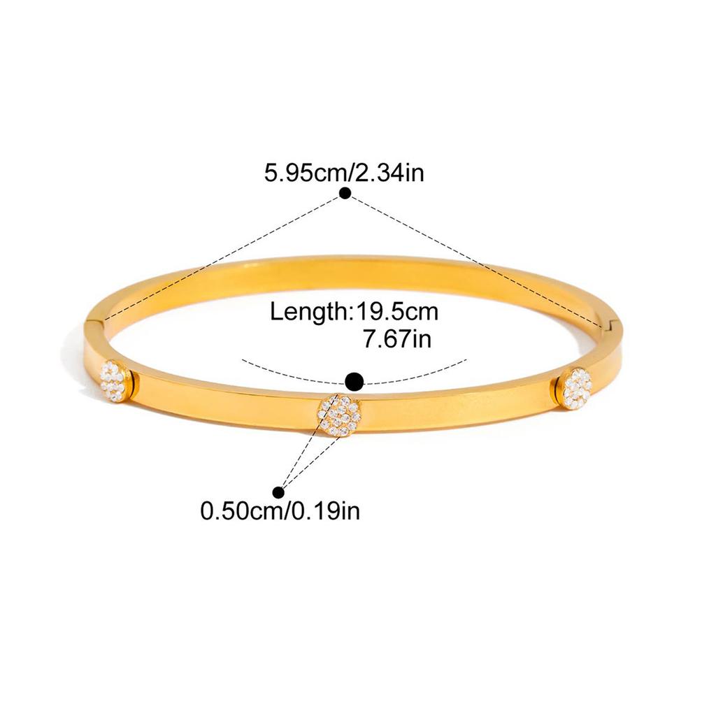 Yori Stainless Steel 18K Gold PVD Plated Metal Bracelet Bangle Gold Color Minimalist Texture Statement Brand Jewelry for Women