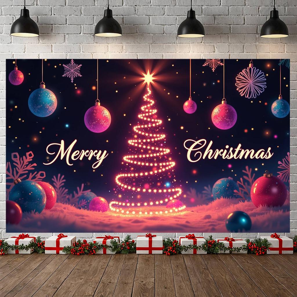 Merry Christmas Banner Holiday Decorative Winter Festive Background Xmas Display Festive Design Holiday Event Backdrop For Home