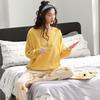 Women's Cartoon Cotton Pajama Set – Long Sleeve, Long Pants, Casual Wear for Spring & Autumn, Wearable Outdoors, Two-Piece.