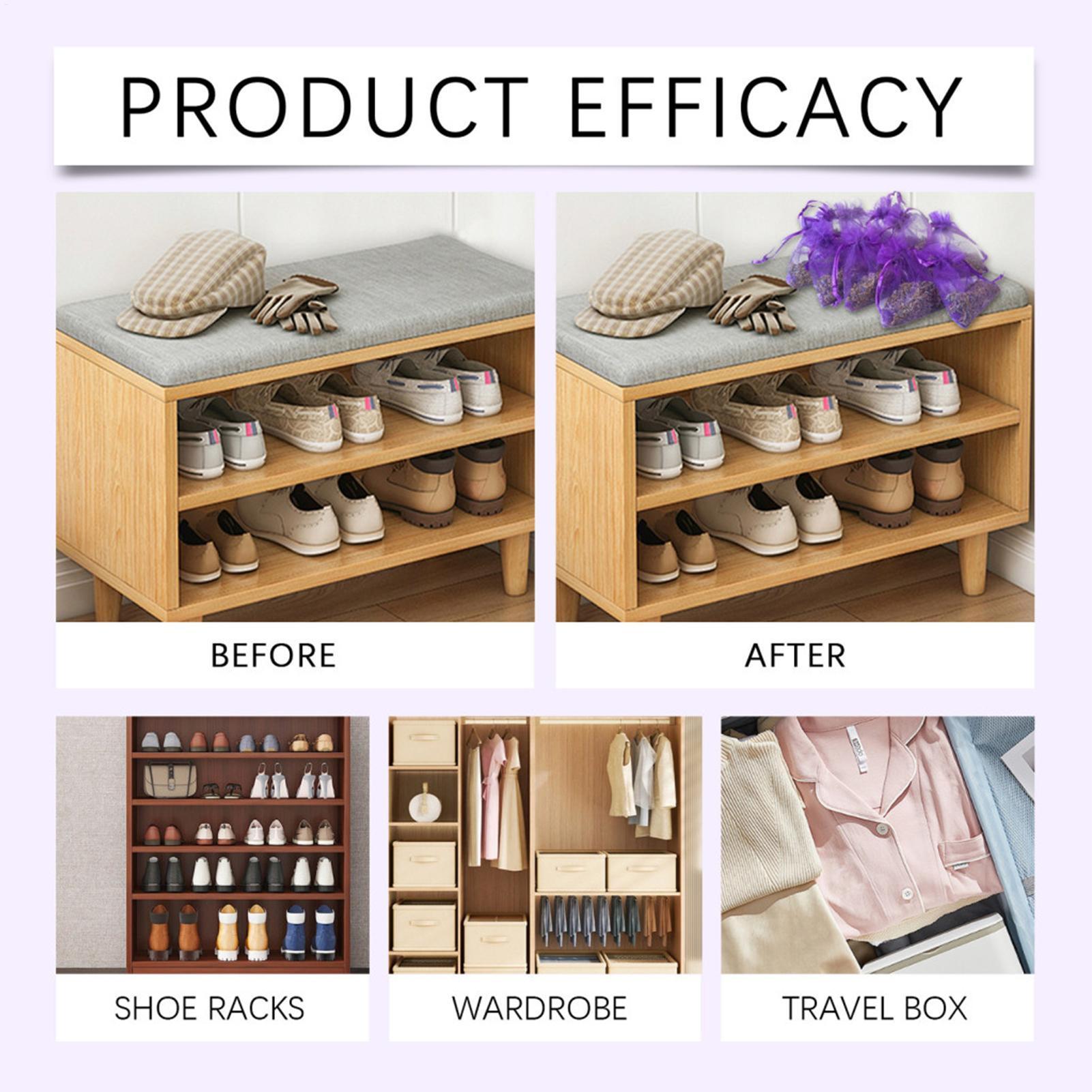 Лавандовые саше для ящиков Натуральные саше с сушеной лавандой Ароматизатор для дома для шкафов, гардеробных, ящиков 10 шт. Натуральная лаванда CN