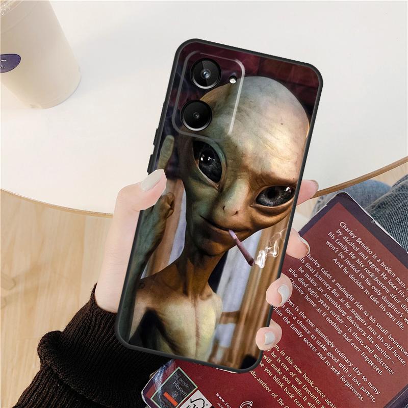 Alien Kawaii Art Case For Realme GT 7 Pro GT 6T 6 5 C55 C53 C51 C21Y C25S C61 C67 C75 10 11 12 13 14 Pro Plus