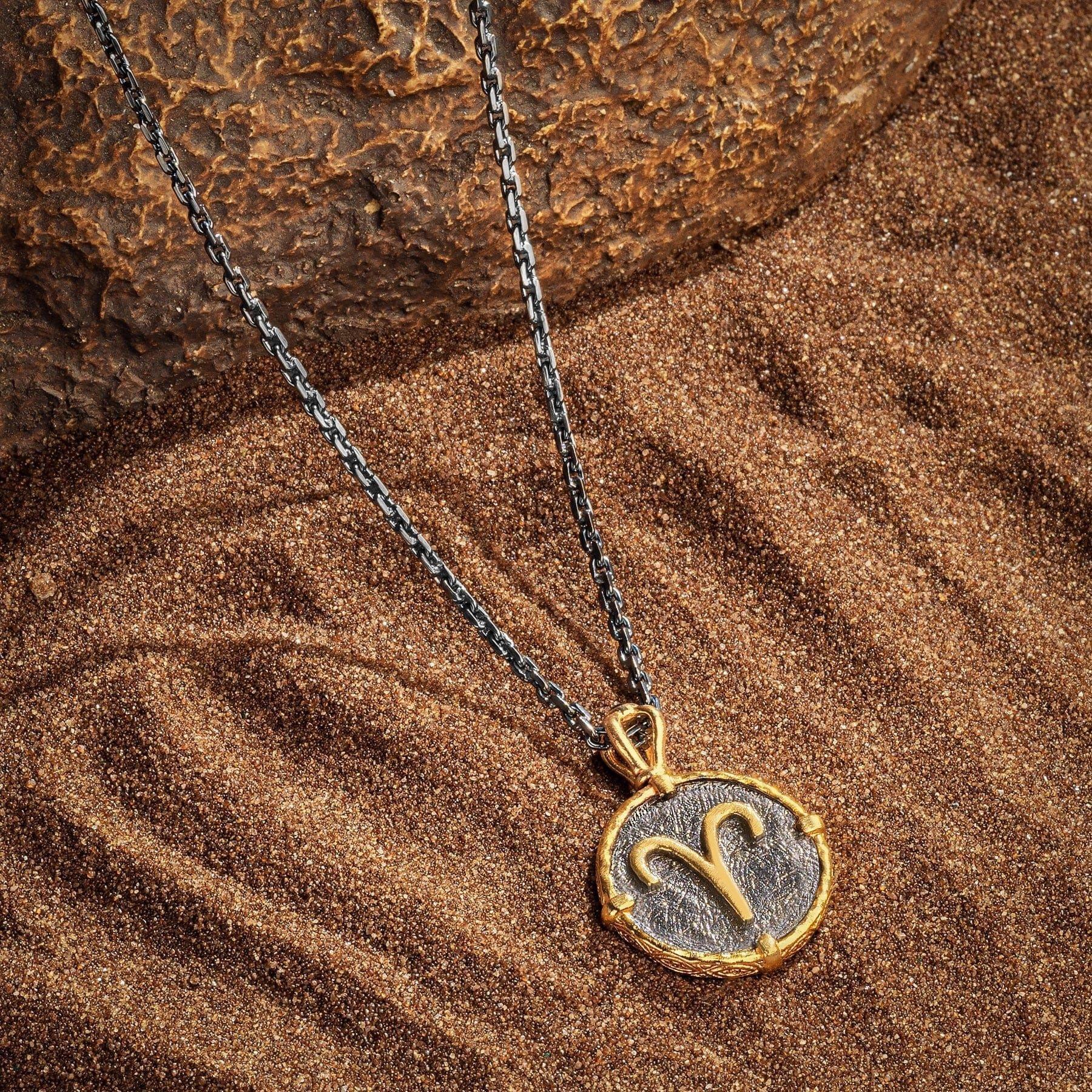 Round Zodiac Necklace Stainless Steel Men s and Women s 12 Zodiac Rune Coin Necklace Oven Vacuum Plated 26inches