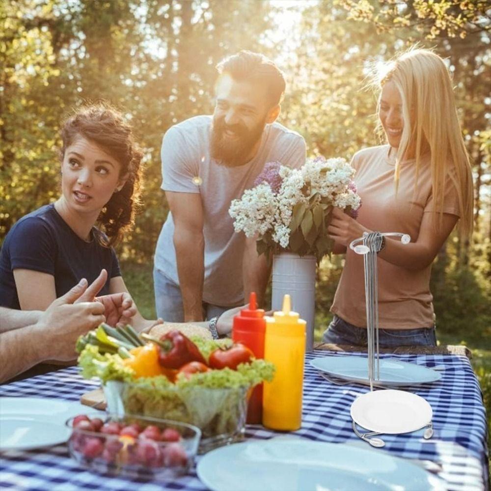 Lightweight BBQ Skewer Set Detachable Barbecue Fork Holder Practical Food Grill Rack Chicken