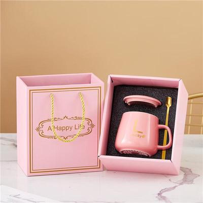 Ceramic Mug with Lid and Spoon