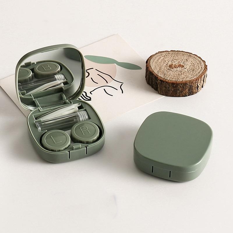 Candy enfärgad kontaktlinsfodral Plastfärgad kontaktlinslåda Bärbar kontaktlinsförvaringslåda Mini Care Box