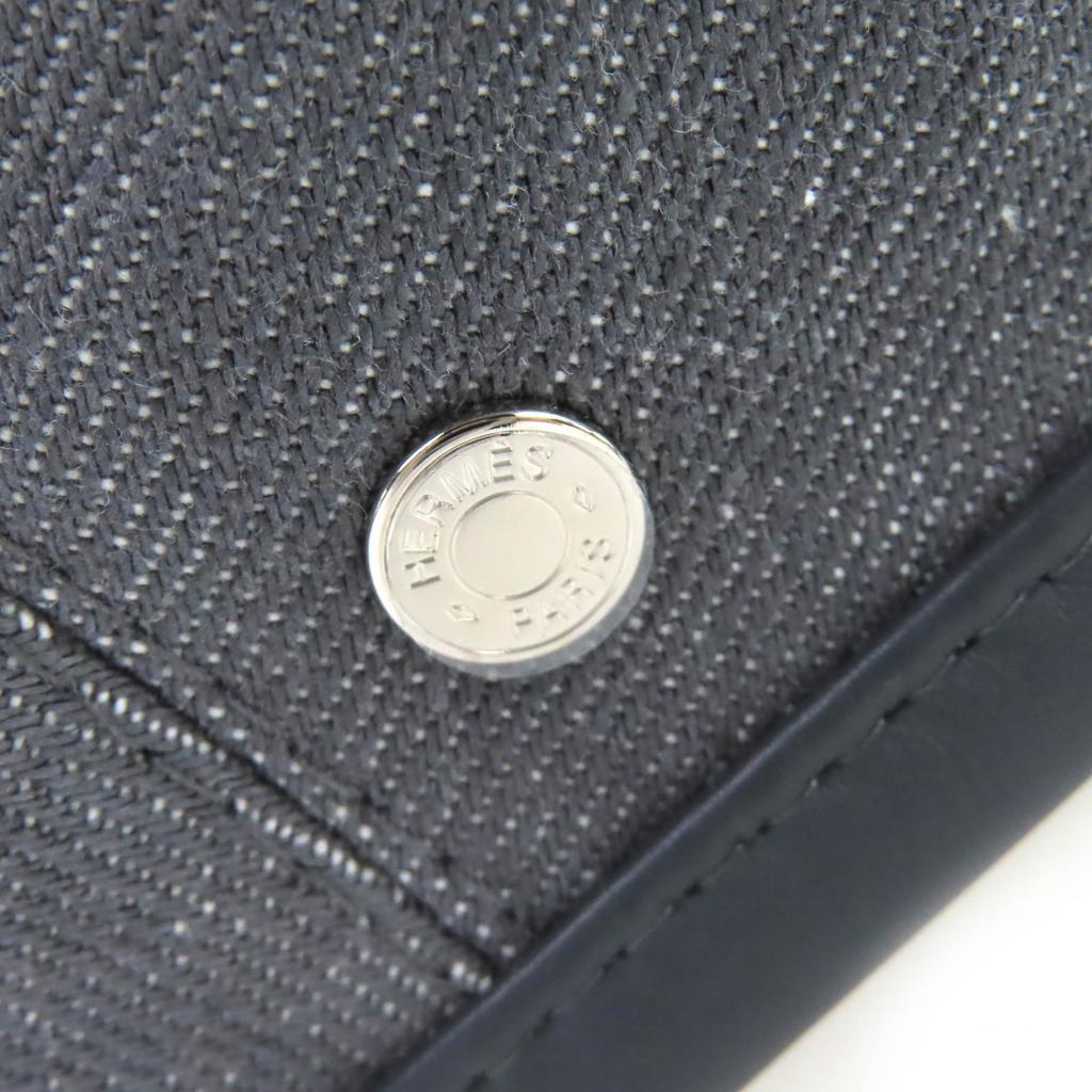 Pristine HERMES beret Saint Honoré Serie button leather trim gray cotton 56 Used