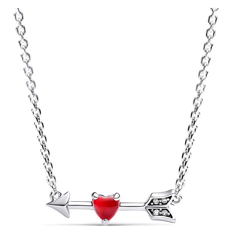 Pandora Heart Piercing Arrow Pendant Necklace Women necklace Silver 393669CO1 Box
