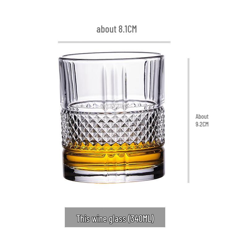Huazao Baijia SW Classical Crystal Glass Whiskey & Beer Tumblers 340ml (4-pack)