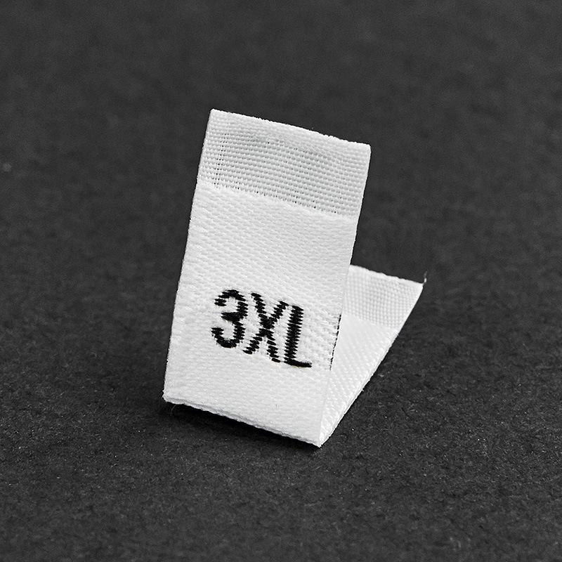In-Stock Universal Black & White Folded Neck Labels for Men's & Women's Clothing