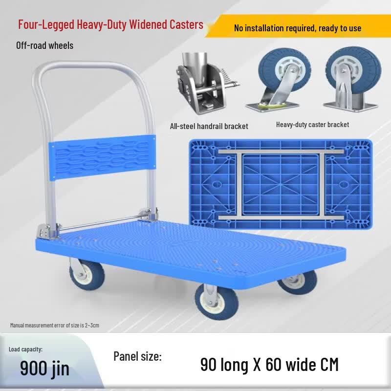 Heavy-Duty Folding Flatbed Cart with Off-Road Wheels