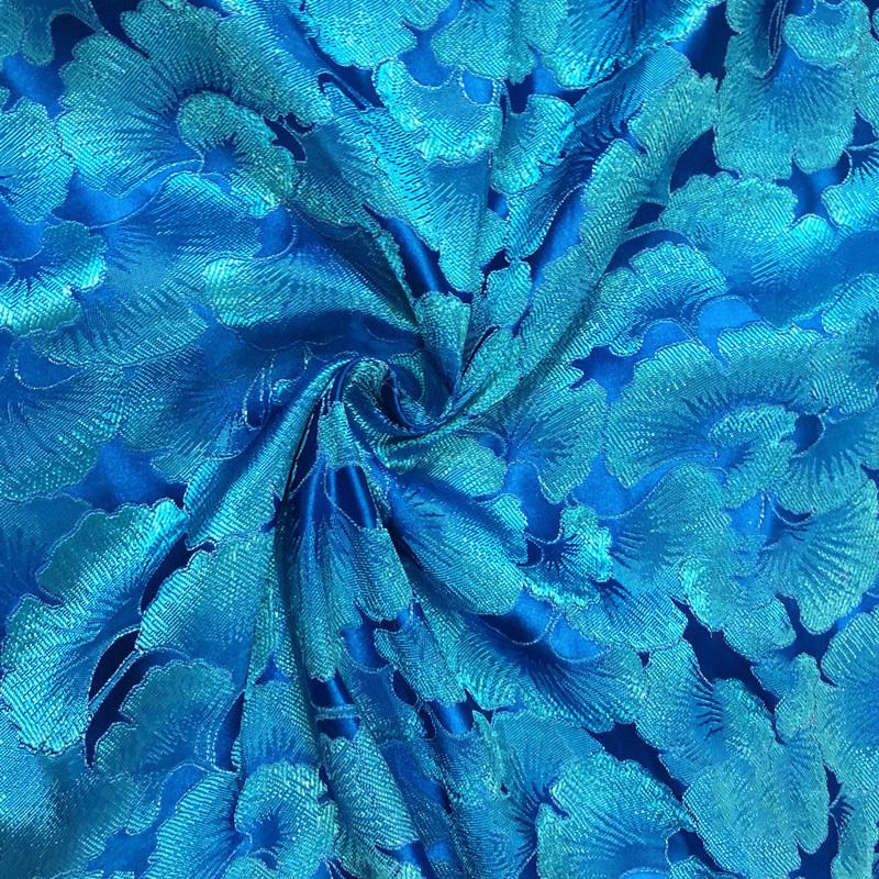 100*75cm Ginkgo Pattern Jacquard Brocade Fabrics For Satin Dress Designer Sewing Cheongsam Kimono Garment Diy Patchwork Material