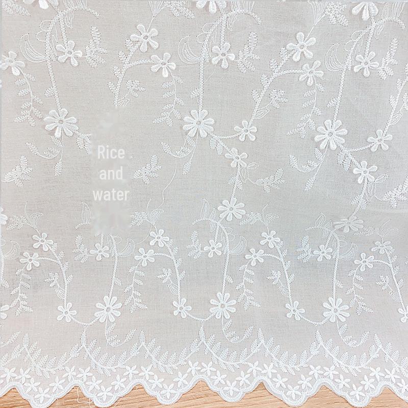 

Хлопчатобумажная ткань с вышивкой «волнистый край» для платьев, детской одежды, домашнего текстиля, скатертей и рубашек 1 Yard ≈ 91cm / Width 135cm