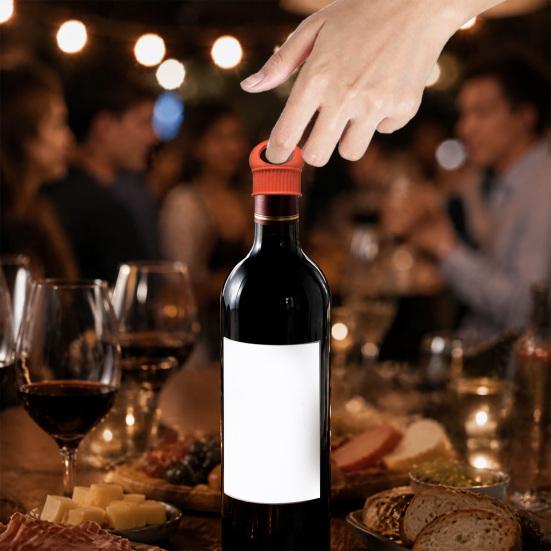 Flexible Silicone Sealing Plugs Wine Bottle Stopper, Preserve Freshness Champagne Sealer, Reusable Fun Gadgets for Parties Standard Bottles