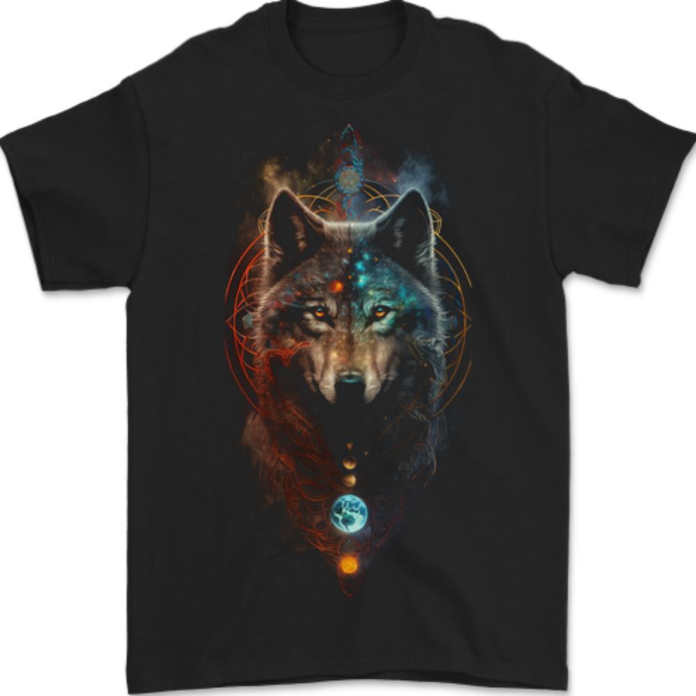 Dreamcatcher Wolf Spiritual Moon Phases Unisexs TShirt 100 Cotton S