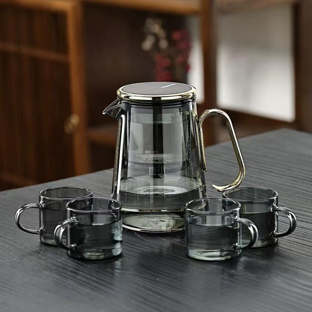 Water Separation Inner Teapot 700ML Glass Tea Maker Pot Infuser Puer Filter Magnetic Switch Tea Filtration Container Kettle Cups