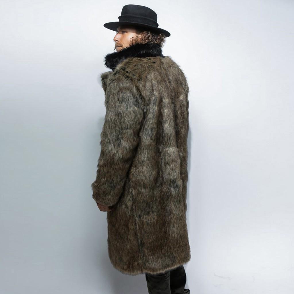 Fashion Mens Warm Thick Coat Jacket Faux Outwear Cardigan Overcoat