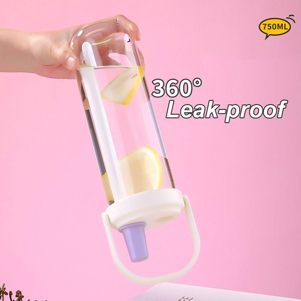 Plastic Pearl Milk Tea Straw Cup Straigh Drinking Drink Cup Portable Water Cup  Student