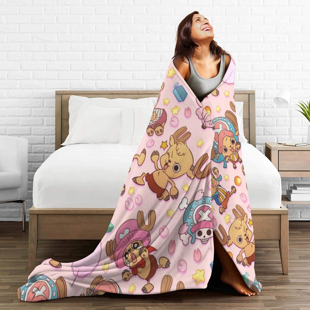 Luffy Anime TONY TONY Chopper! Blanket  Fuzzy Novelty Breathable Throw Blanket for Bedding Lounge All Season,