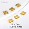 Multi Types Brass 7mm Bead Caps For Bracelet Making Findings 18k Gold Plated Stripe Bead Caps DIY Jewelry Making Accessories