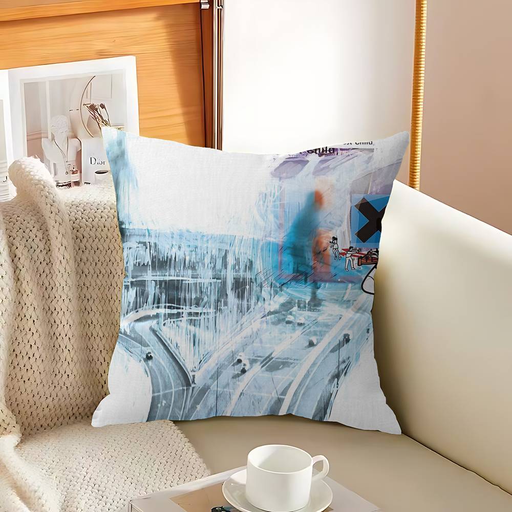 Hot Rock Music Band R-Radiohead Maple Design Cushion Cover Happy Autumn Harvest Decor Holiday Decorati Pillow Cover