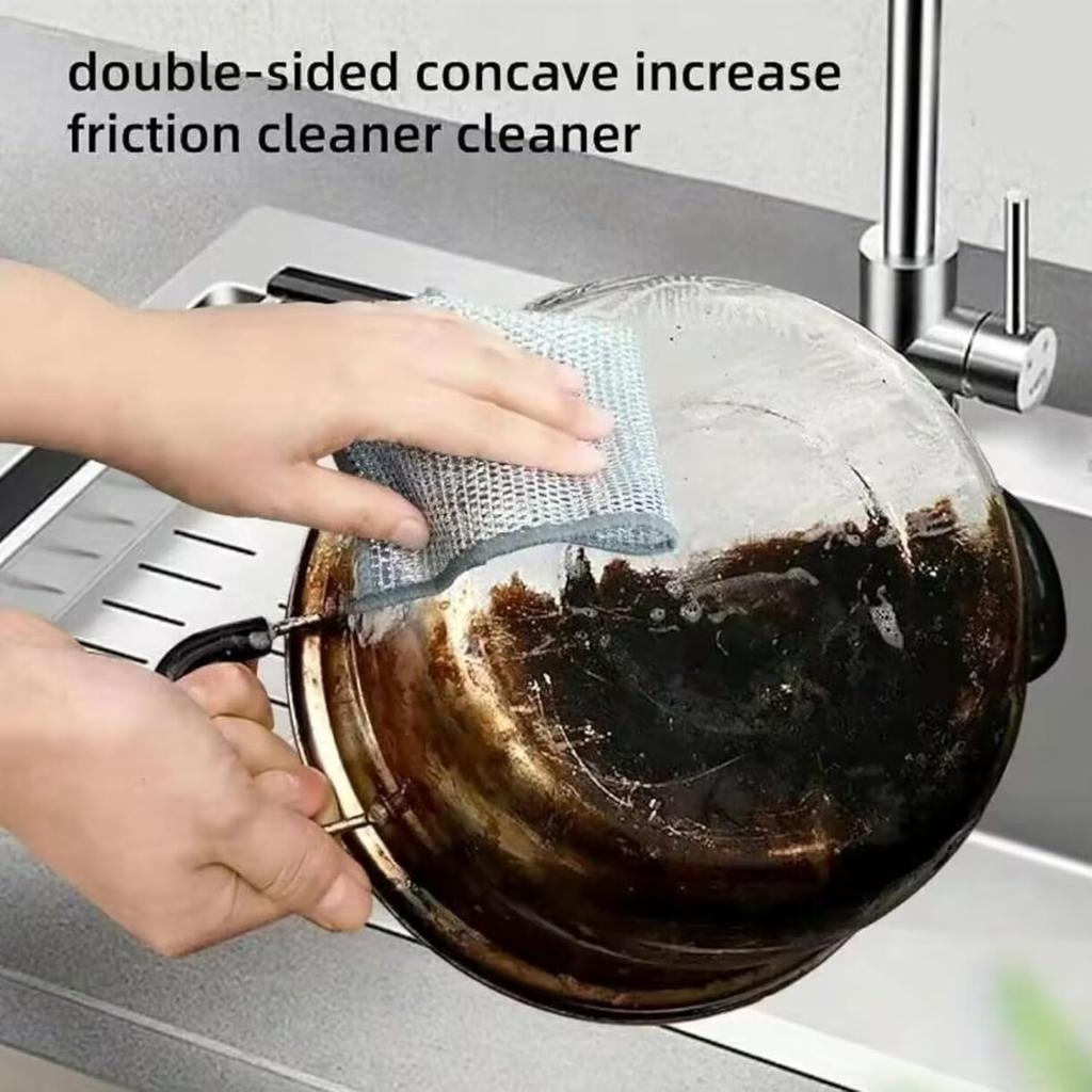 Magic Cleaning Cloth Wire Rags Dishwashing Double-sided Rag Kitchen Dish Pot Washdishing Cloths Towel Clean Tools