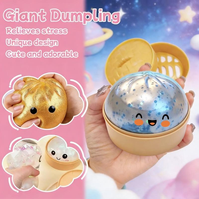 Bai Fen Bai Toys Lifelike Dumpling Decompression Toy With Steamer Soft Tpr Pinch Ball Funny Fidget Toy For Kids And Adults