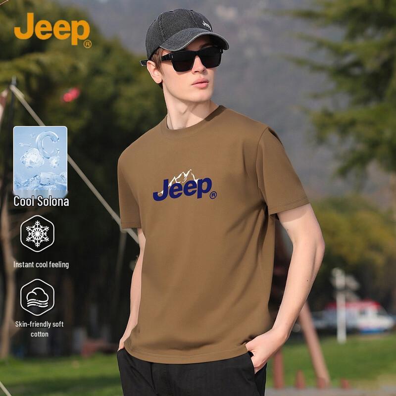 JEEP Men s Summer Breathable Casual Short Sleeve T-Shirt M