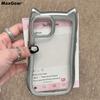 Luxury Plating Soft Silicone Armor Bumper Case For iPhone 15 14 13 12 11 Pro Max Plus Shockproof Protective Cute Cat Ears Cover