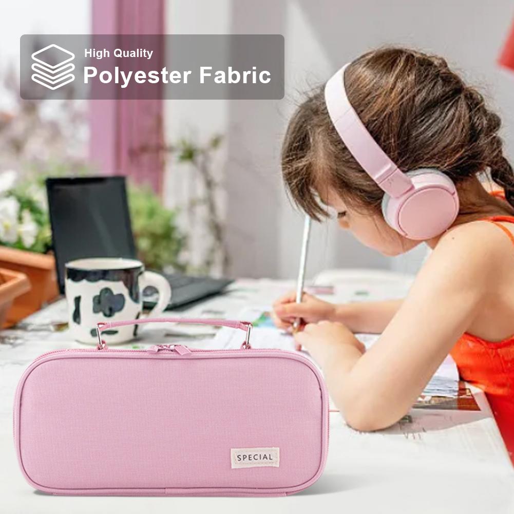 Kawaii Pencil Case Large Capacity Double Side Opened Pencil Bag 3 Compartment  Student Stationery Organizer School Supplies