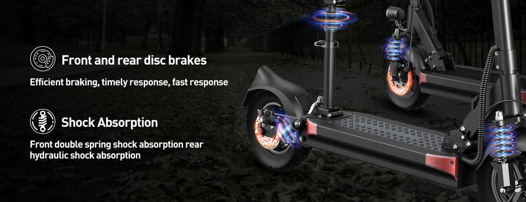 JOYOR Y6-S 500W Foldable Electric Scooter, 48V 18Ah, 60km Range, 10" Tires, Dual Suspension, 19.5kg Lightweight for Commute