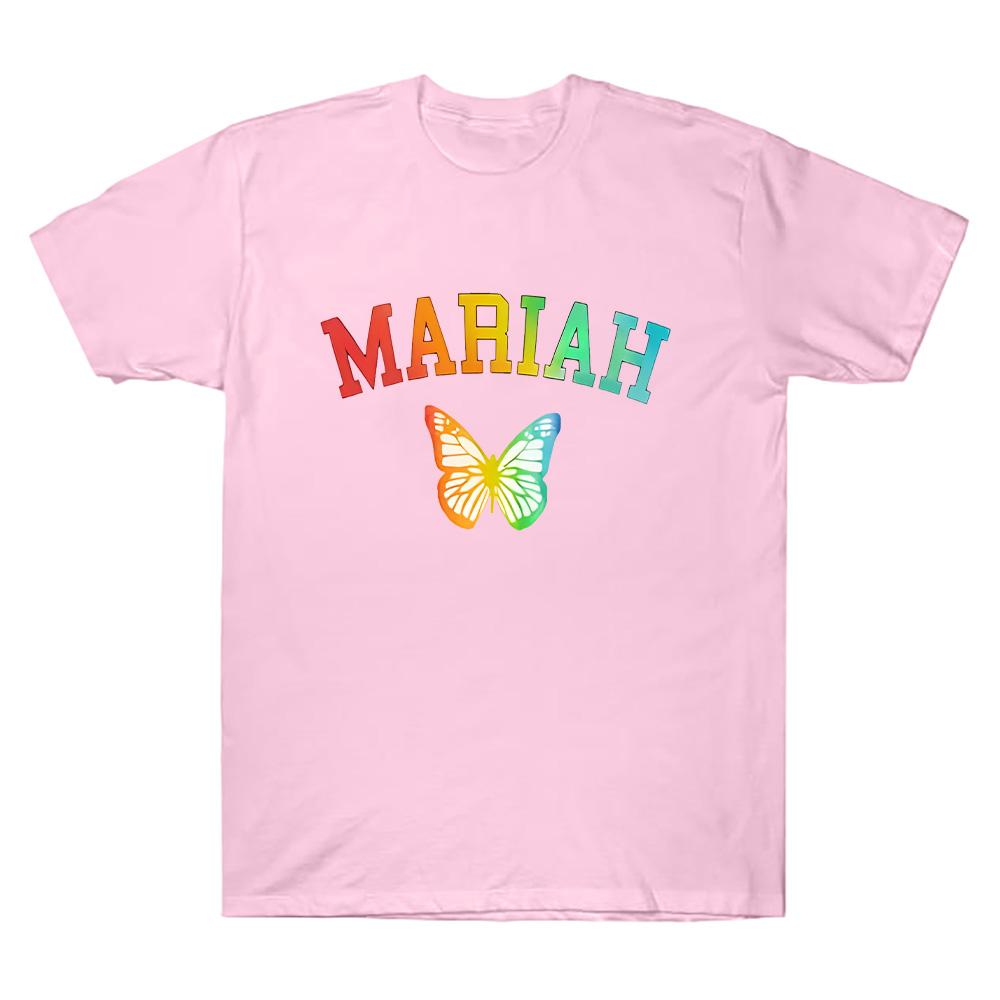 Mariah Carey Unisex Baumwoll-T-Shirts Mariah Butterfly Entzückende Grafik T-Shirts Damenmode Trendy 90er Übergroße Oberteile Unisex