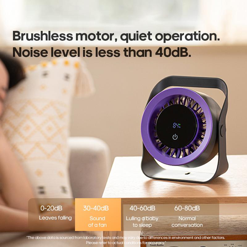 Newest Portable 4000mAh Rechargeable Table Fan Angle Adjustable Wall Fan Remote Control Touch Screen Mini High-speed Cooling Fan