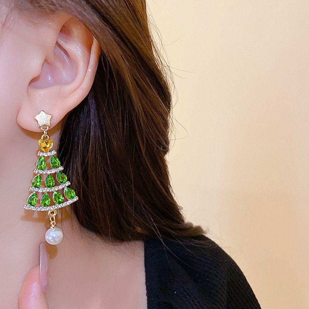 Star Merry Christmas Earrings Elk Elk Xmas Earrings Studs Christmas Tree Earring Studs  New Year