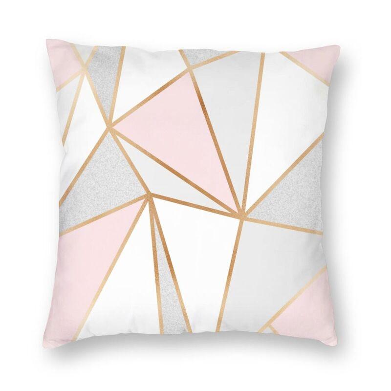 Abstract Gray Red Swirls Modern Pillow Cover Home Decorative Geometric Pattern Car Cushion Triangles Black White And Yellow
