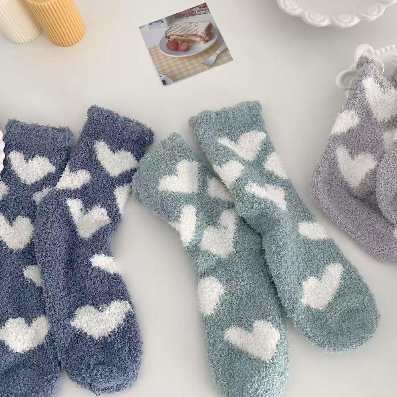 Autumn and winter new coral fleece socks fleece thickened warm floor socks soft home sleep socks confinement socks