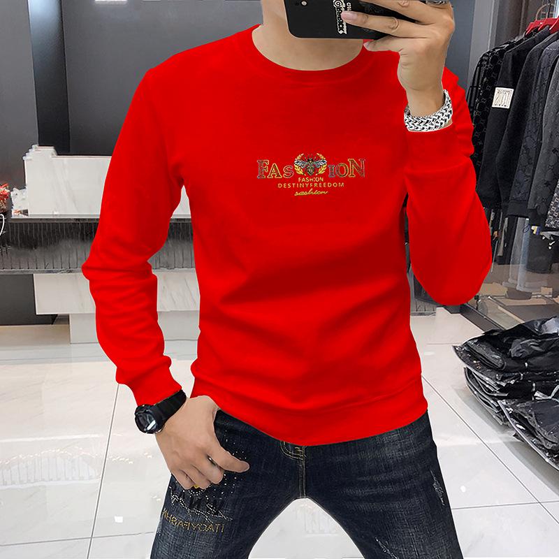 Men's 3D Little Bee Fleece Lined Crew Neck Sweatshirt for Autumn/Winter
