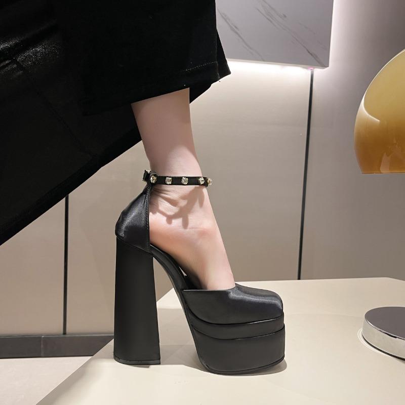 New  women's shoes spring and autumn sexy thick bottom high heels dress party wedding shoes female shallow mouth shoes