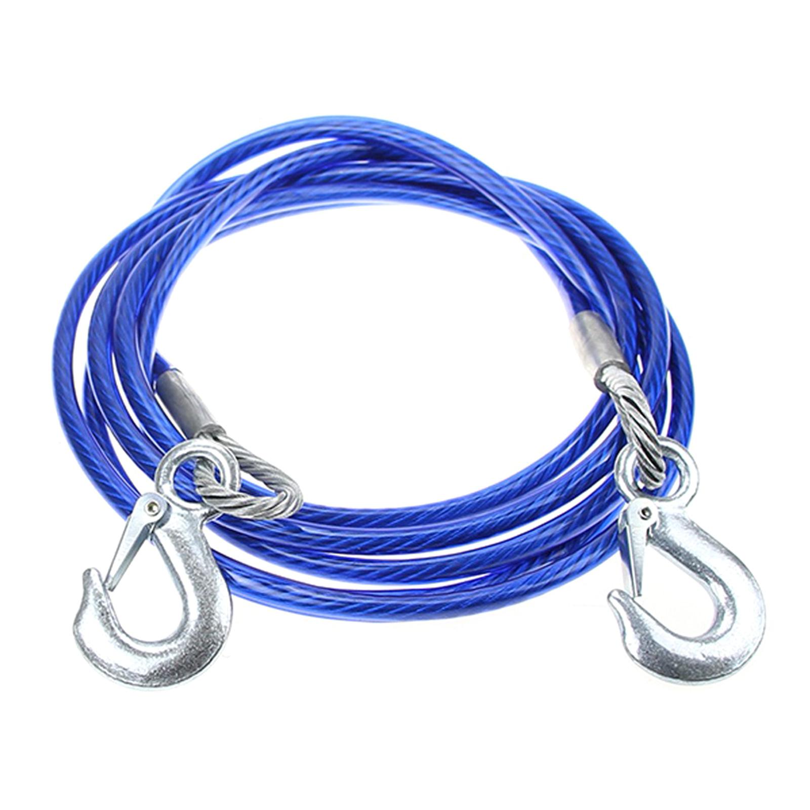 4m/5m Heavy Duty Tow Cable Winch Strap Tow Rope Trailer Rope for Towing Car Load 3/5/7 Ton for Vehicle Recovery