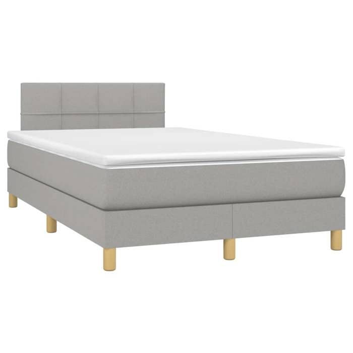 Maison Exclusive - Sommier à lattes de lit et matelas gris clair 120x190 cm tissu