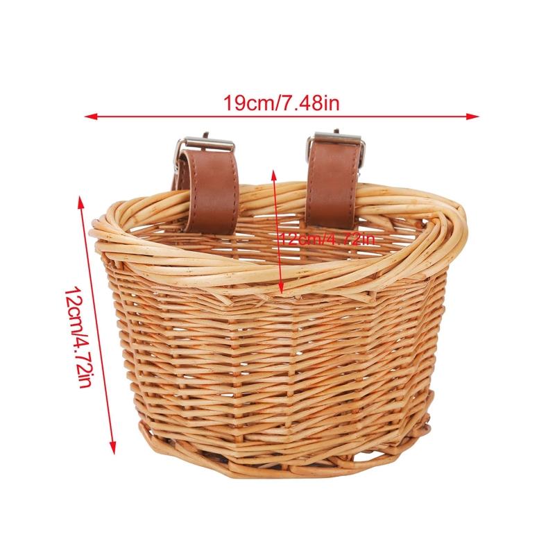 Bicycle Front Basket For Kids Bike Scooter Waterproof Durable Handmade Storage Basket Detachable Baggage Bag