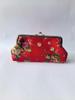 European Retro Rose Print Ladies' Fabric Coin Purse & Clutch Bag