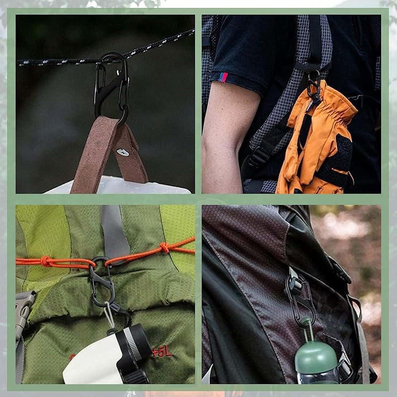 20pcs Carabiners S-shape, Carabiner Small, Small Fashionable Karahina Super Lightweight Multifunctional Keychain, Carabiner Hook Outdoor Equipment