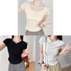 Cotton Short Sleeve T Shirt For Women With Pleated Design For Spring Summer Casual Wear
