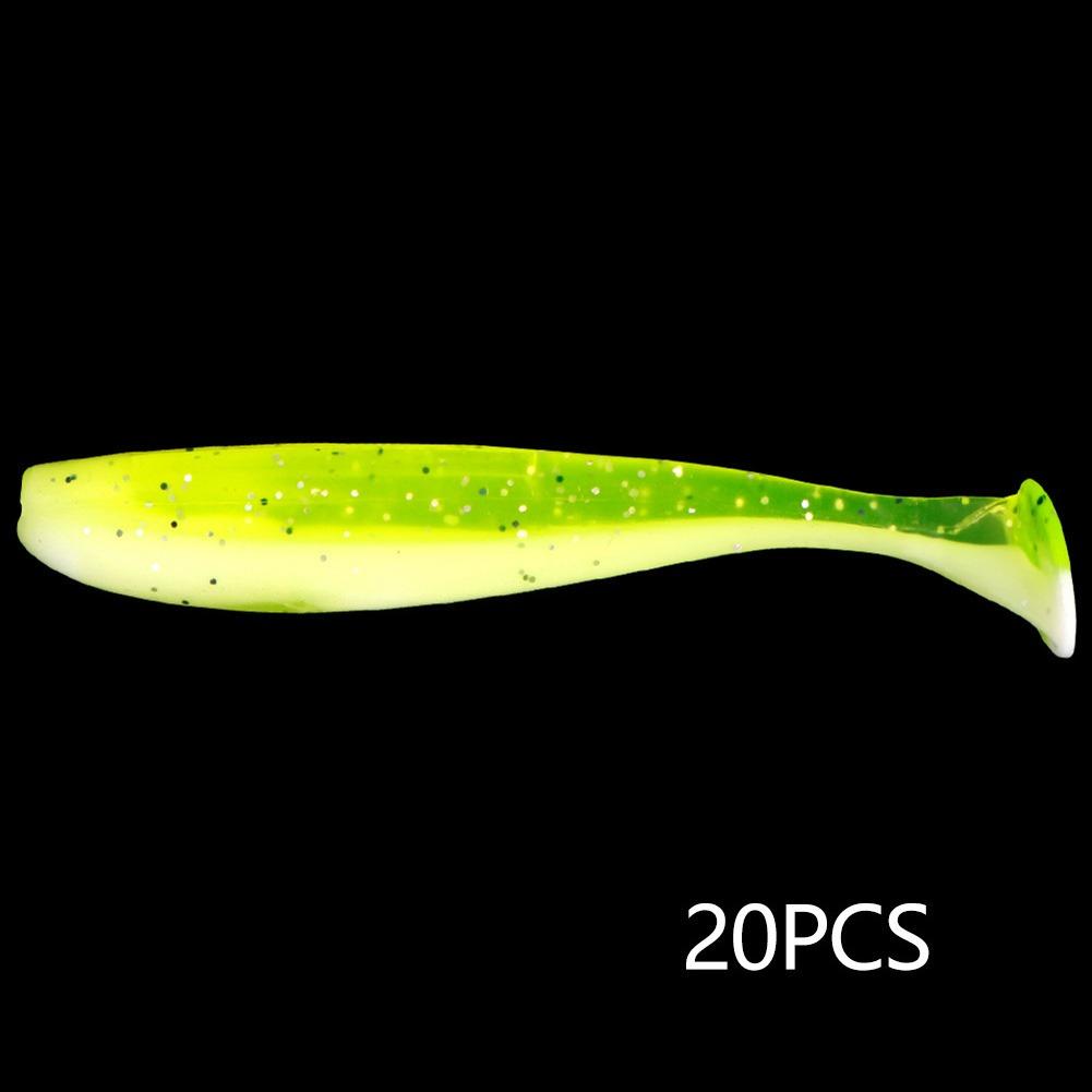 20PCS 5.5/6.5/7CM Big Fishing Lure Worm Silicone Easy Shiner Shad T Tail Soft Bait Ice Wobbler Swimbait Pesca Bass Pike Winter