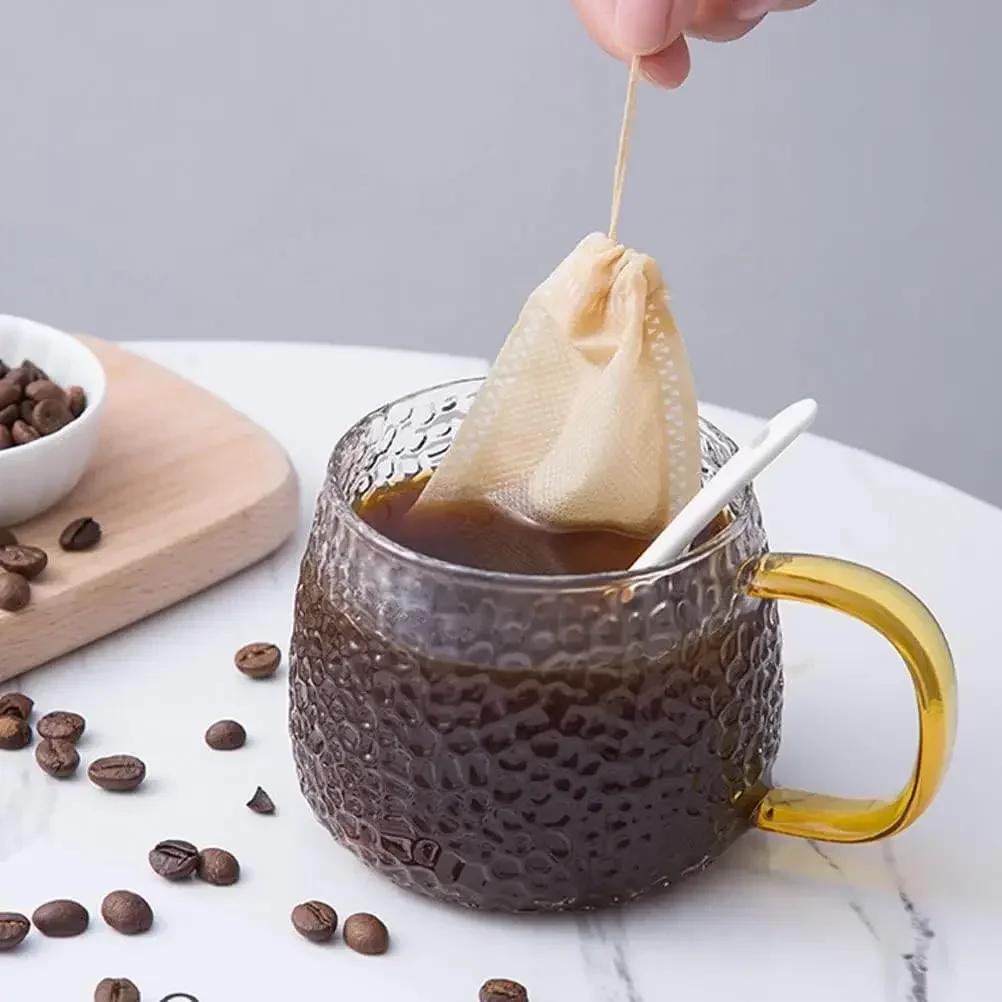 50/200PCS Disposable Teabag Non-woven Fabric Tea Filter Bags with Drawstring Seal Filter Bag for Coffee Spice Tea Kitchen Tools