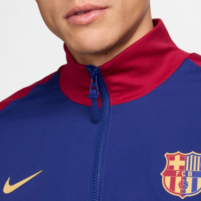 Nike SS24 F.C. Barcelona Series Fashion Logo Home Football Long Sleeve Jacket Men Jacket Red Blue FN9795-455