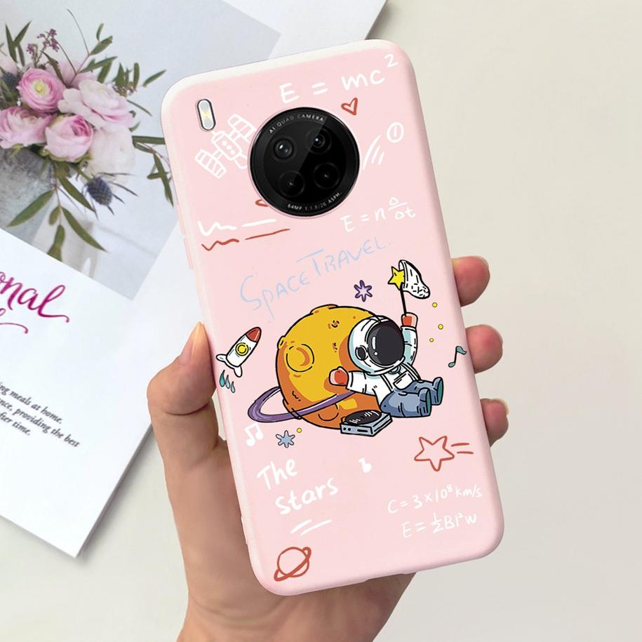 For Huawei Y9a 2020 Silicone Case FRL-22 FRL-23 Cute Astronaut Love Heart Slim Soft TPU Phone Case on Huawei Nova Y9a Y 9A Cover