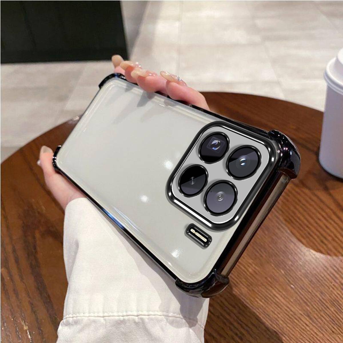 Case for Xiaomi 15 Pro Electroplated Color Border Clear Phone Casing Cover Xiaomi 15 Pro чёрный