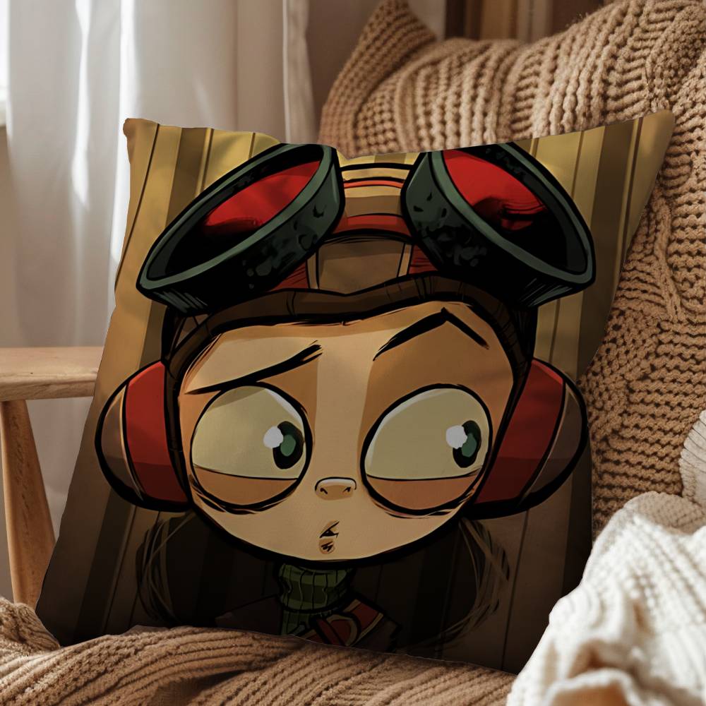 Retro Style Game Psychonauts Pillow Case Pillow Case Living Room Sofa Cushion Cover Suitable For Home Bedroom Room Decoration